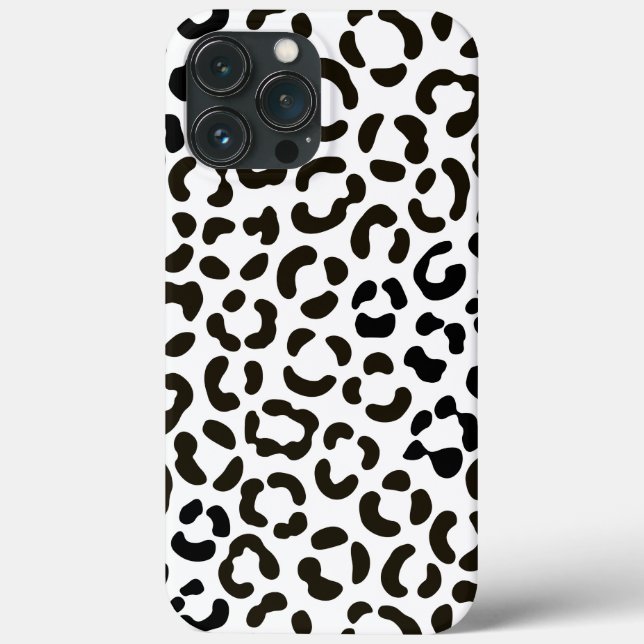 Trendiges Schwarz-Weiß-Leopard-Druckmuster Case-Mate iPhone Hülle (Rückseite)