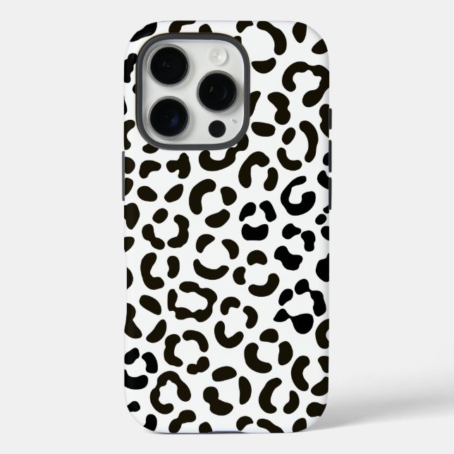Trendiges Schwarz-Weiß-Leopard-Druckmuster Case-Mate iPhone Hülle (Rückseite)
