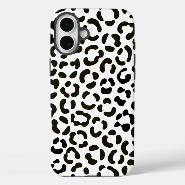 Trendiges Schwarz-Weiß-Leopard-Druckmuster Case-Mate iPhone Hülle (Rückseite)