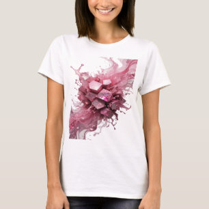 Trendiges Silber 3D CRYSTAL EXPLOSION 3D Textart T-Shirt