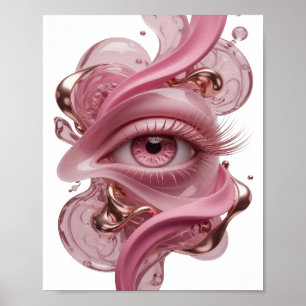 Trendiges Silber ABSTRACT ART Design Poster