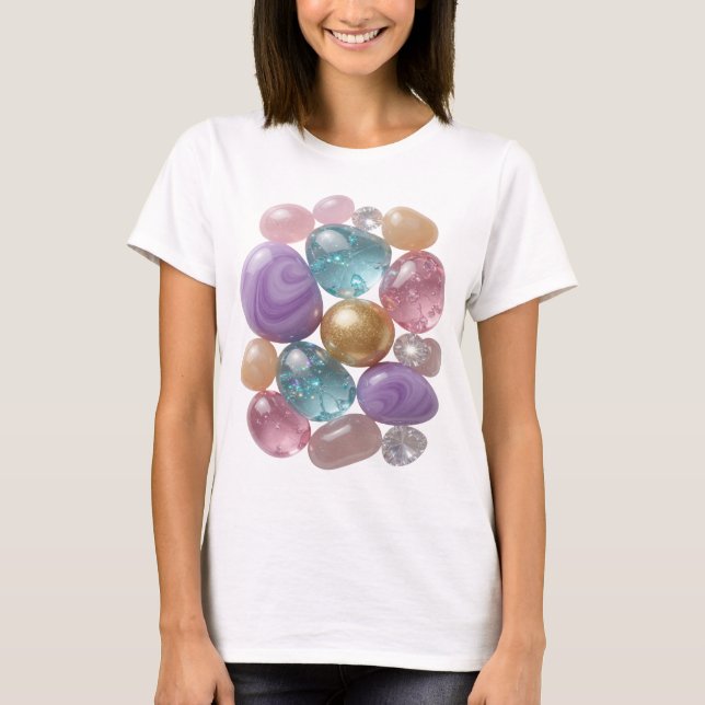 Trendiges Silber ABSTRACT ART Design T-Shirt (Vorderseite)