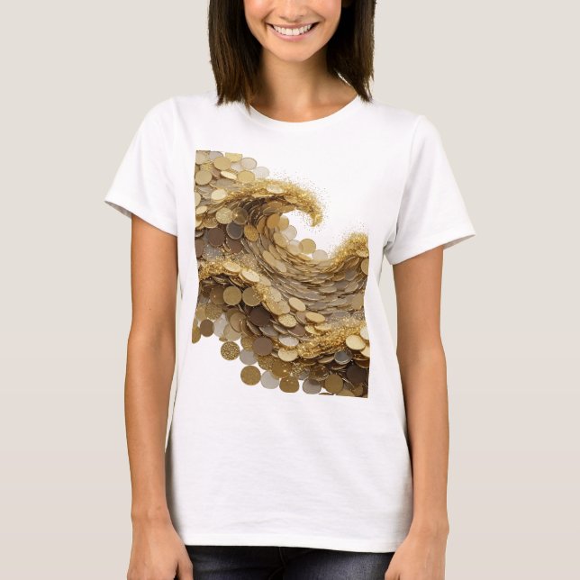 Trendiges Silber ABSTRACT ART Design v3 T-Shirt (Vorderseite)