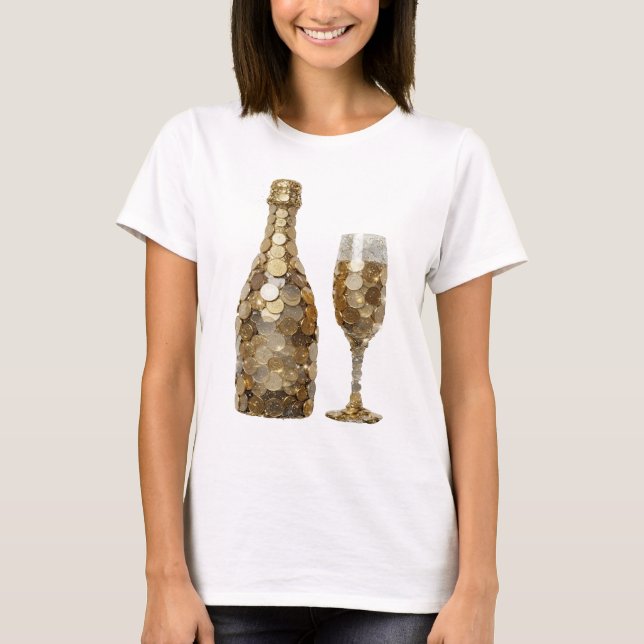 Trendiges Silber ABSTRACT ART Statement-Design T-Shirt (Vorderseite)