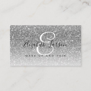 Trendiges Silber Glitter Make-up Künstler Friseurs Visitenkarte