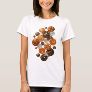 Trendiges Silber ORANGE STARS Grafik T-Shirt