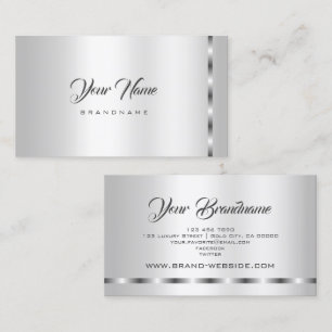 Trendiges Silver Effect Template Beruflich stylish Visitenkarte