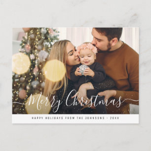 Trendiges stilvolles Skript Frohe Weihnachten Postkarte