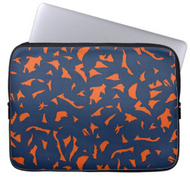 Trendiges Terrazzo-Konfetti-Muster - Marineblau un Laptopschutzhülle