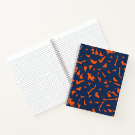 Trendiges Terrazzo-Konfetti-Muster - Marineblau un Notizbuch