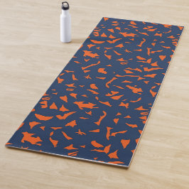 Trendiges Terrazzo-Konfetti-Muster - Marineblau un Yogamatte