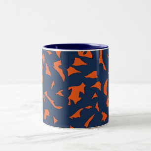 Trendiges Terrazzo-Konfetti-Muster - Marineblau un Zweifarbige Tasse