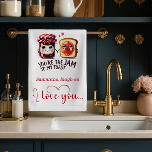 Trendiges Valentinstag-Fun-Food-Küchentuch Geschirrtuch