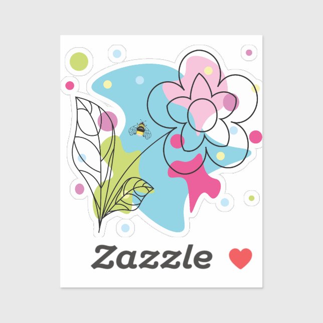 Trendiges Vektormuster einer sommerlichen Blume in Aufkleber (Blatt)