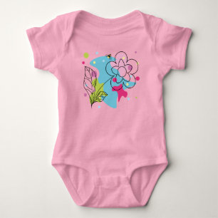 Trendiges Vektormuster einer sommerlichen Blume in Baby Strampler