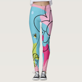 Trendiges Vektormuster einer sommerlichen Blume in Leggings