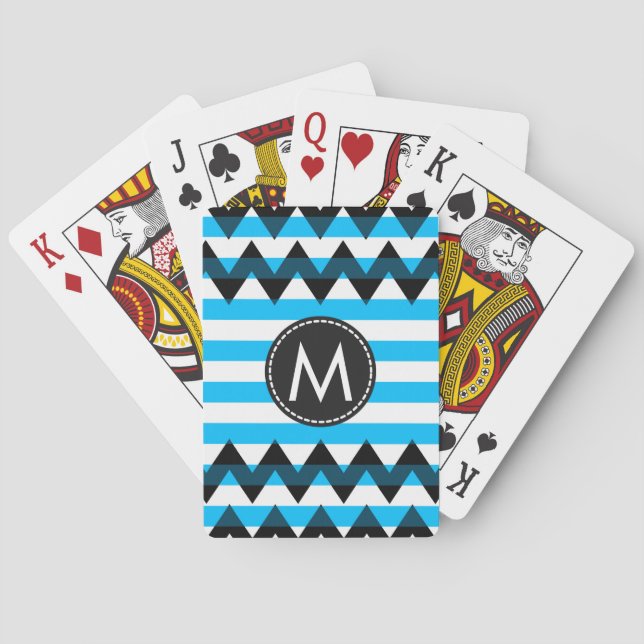 Trendiges Zickzack Streifenmuster #10 Spielkarten (Rückseite)