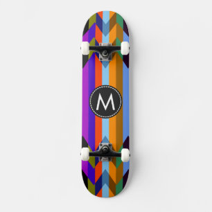 Trendiges Zickzack Streifenmuster #18 Skateboard