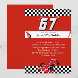 Trending 6 7 Meme | Race Car Boy Racing Birthday Einladung