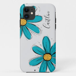 Trending Daisy aquamarine Ink Art Case-Mate iPhone Hülle