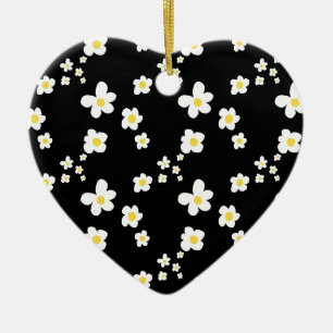 Trending daisy Muster schwarz gelb weiß, modern Keramik Ornament