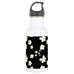 Trending daisy Muster schwarz gelb weiß, modern Trinkflasche