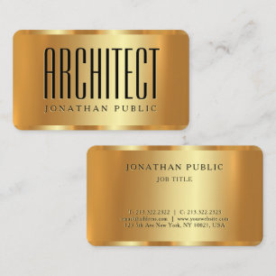 Trending Glamour Gold Template Luxuriöse Architekt Visitenkarte