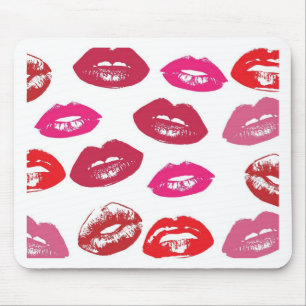 Trending Kisses Muster luscious rosa Lippen mwah! Mousepad