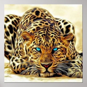 Trending Leopard Blue Eyes Poster