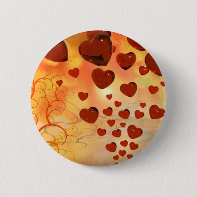 Trending Liebe Herzen, Accessoires. Valentinstag Button (Vorderseite)