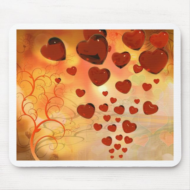 Trending Liebe Herzen, Accessoires. Valentinstag Mousepad (Vorne)