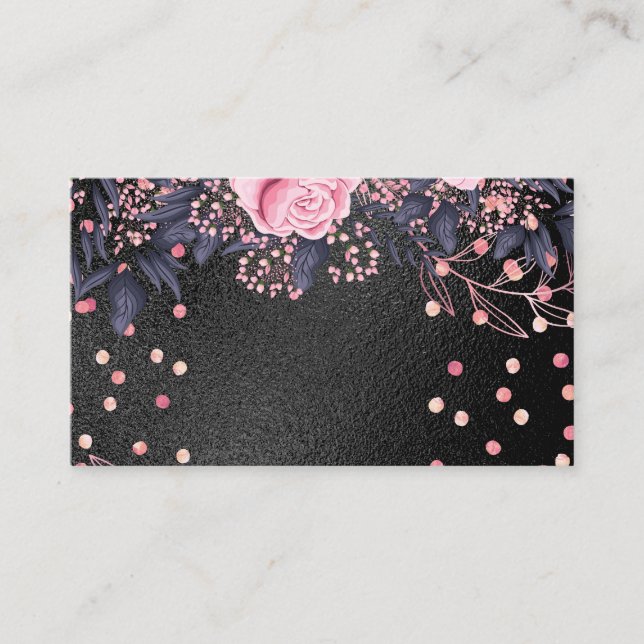 Trending Metallic Floral Stationery Budget Girly Visitenkarte (Vorderseite)