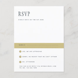 Trending Modern Minimalistisch Simple Wedding RSVP Postkarte
