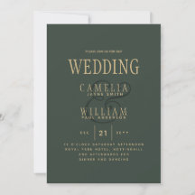 Trending Modern OLIVE Green Gold Wedding