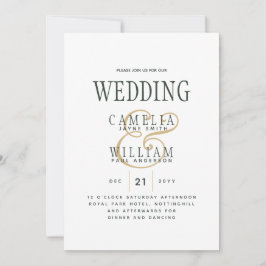 Trending Modern OLIVE Green Gold Wedding Einladung