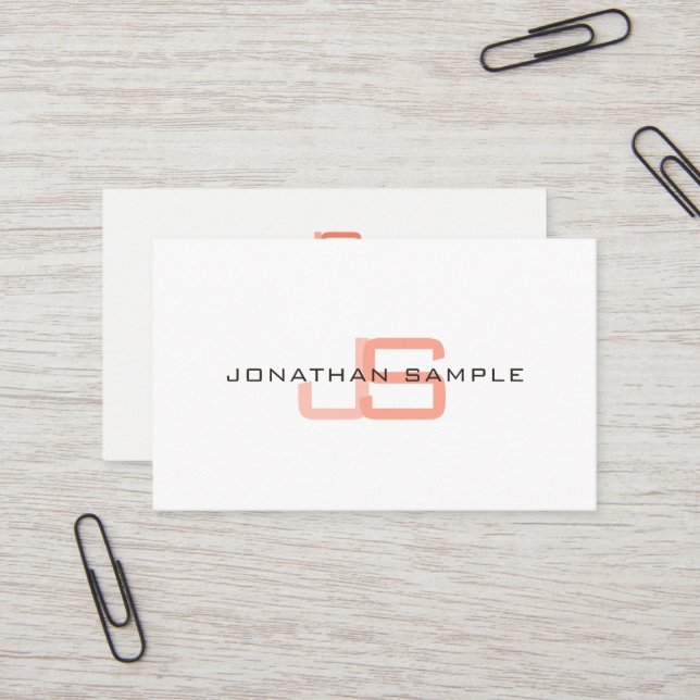 Trending Mono gram Moderne elegante Vorlage Visitenkarte (Vorderseite/Rückseite Beispiel)