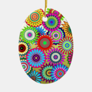 Trending Psychadelic Blume Power Druckzubehör Keramik Ornament