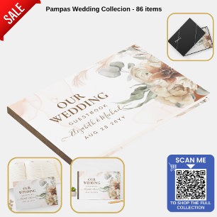 Trending Terracotta Pampas Grass Wedding Gästebuch