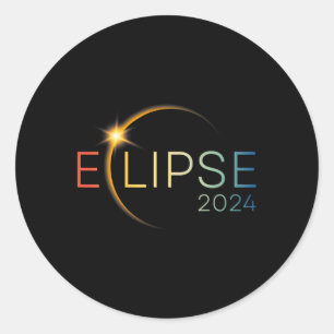Trending Total Solar 8. April 2024 Sun Eclipse T-s Runder Aufkleber