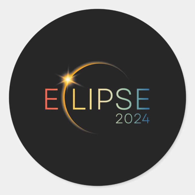 Trending Total Solar 8. April 2024 Sun Eclipse T-s Runder Aufkleber (Vorderseite)