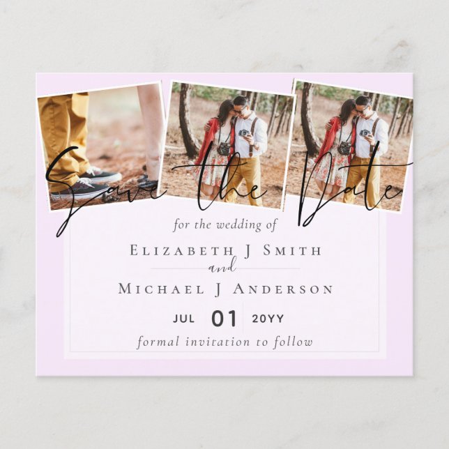 Trending Wedding Color Pink BUDGET Speichern Sie d (Vorderseite)