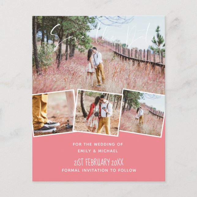 Trending Wedding Color Pink BUDGET Speichern Sie d (Vorderseite)