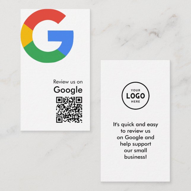 Trendkarte mit modernem Google-Bewertungs-QR-Code Begleitkarte (Vorne/Hinten)