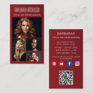 Trendkarte mit modernem QR-Code Foto Visitenkarte