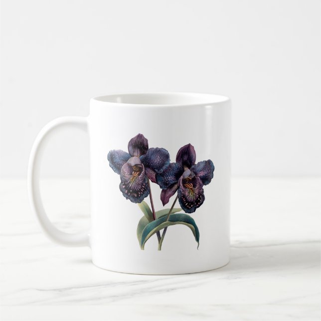 Trendklassische Tasse aus Lila und schwarz orchid (Links)