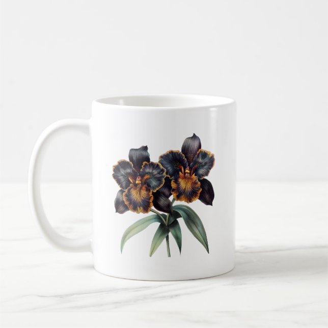 Trendklassische Tasse aus schwarzem Orchid (Links)