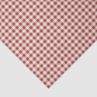 Trendklassisches rot-weiß kariertes Gingham-Muster Seidenpapier