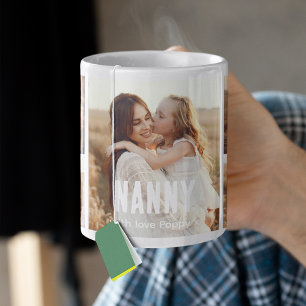 Trendkollage mit 5 Fotos für die Nanny Kaffeetasse