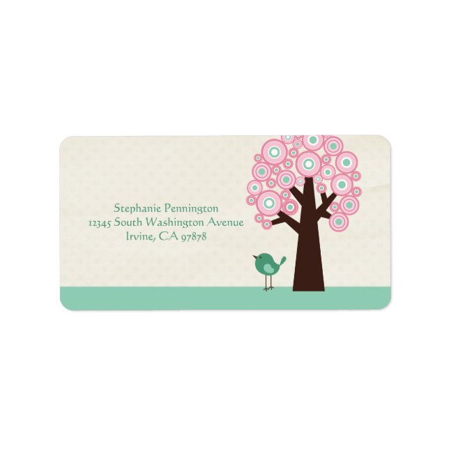 Trendkreiszeichen und Vogeladressen Adressaufkleber (Vorne)