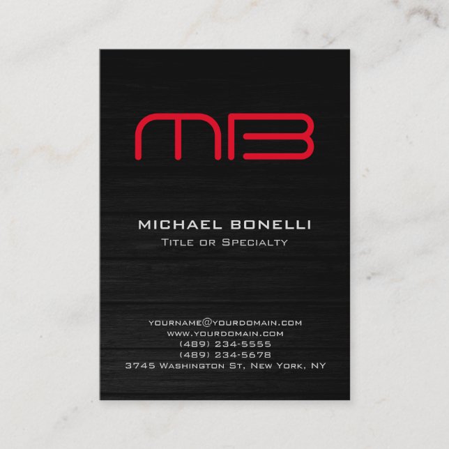 Trendkübel mit modernem Holzhintergrund - Visitenk Visitenkarte (Vorderseite)